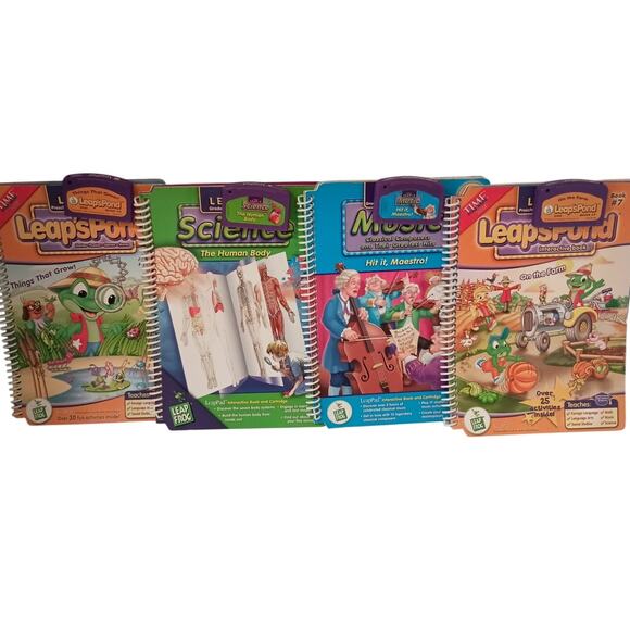 Leap Frog Leap Pad Learning System lot of 16 books and cartridges Works - Picture 4 of 9